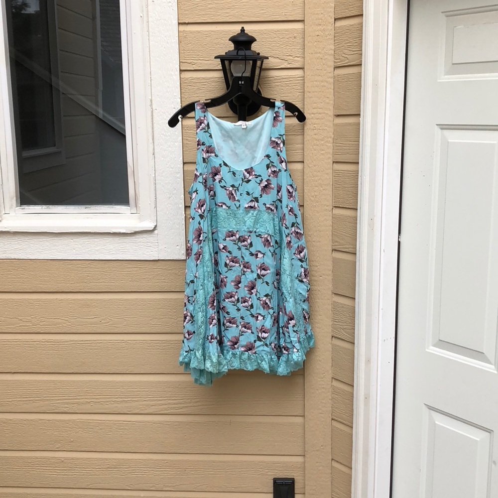 Blue Floral Lace Dress
